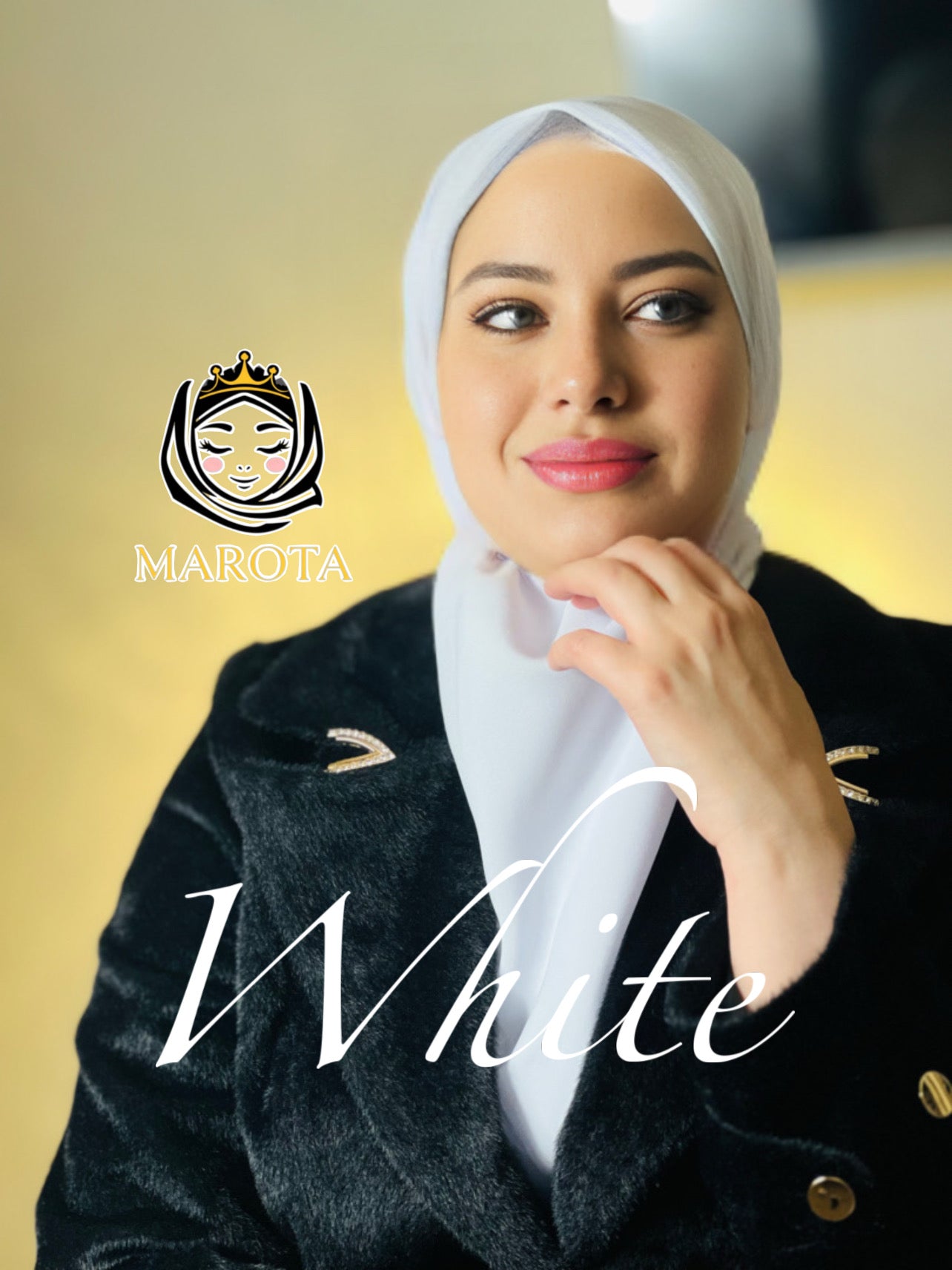 Weiße Damastener Schal الإيشارب الشامي الابيض