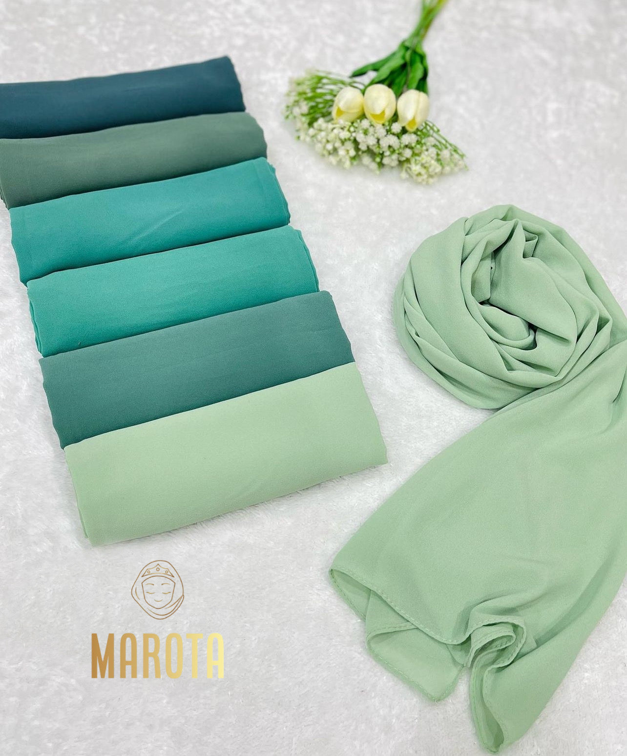 شال قماشة كريب سادة