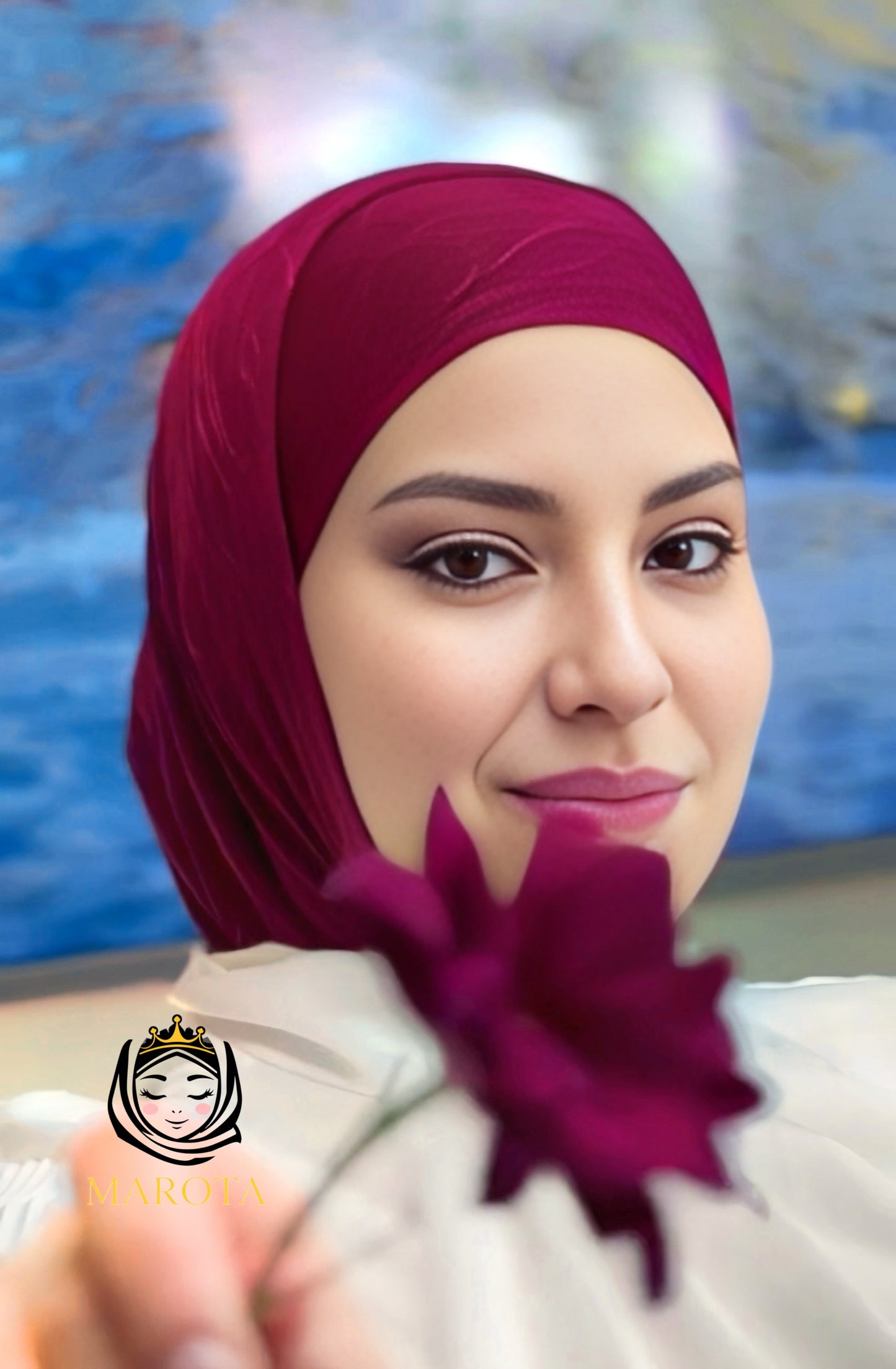 Zweiteiliger, verzierter Hijab ,حجاب قطعتين مزخرف