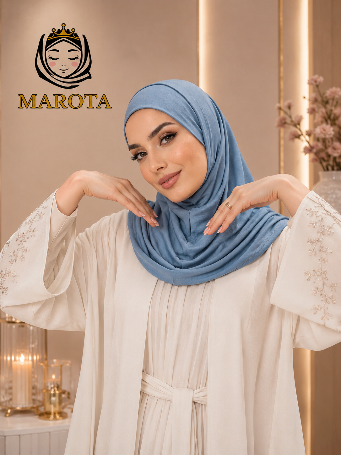 Baumwolle zwei Teile Hijab , حجاب قطعتين قطن