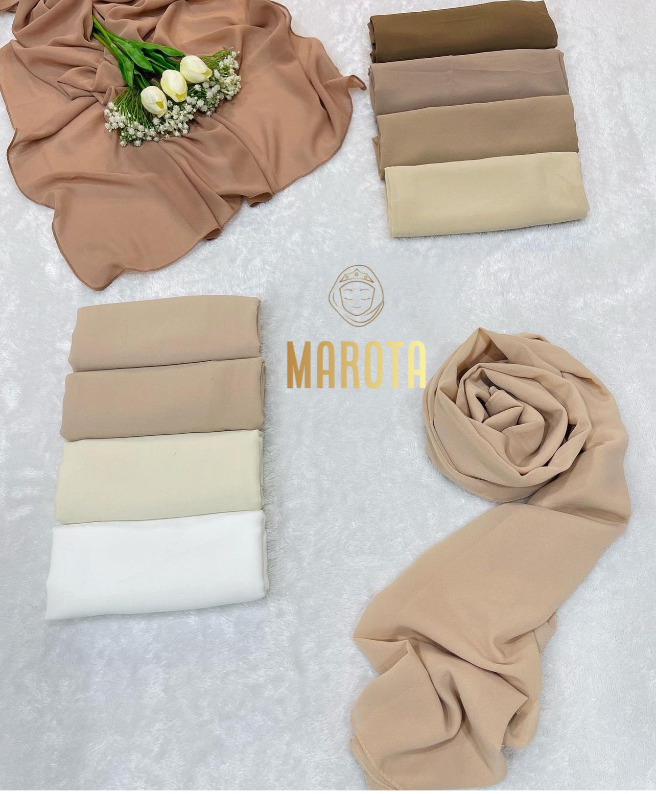 شال قماشة كريب سادة