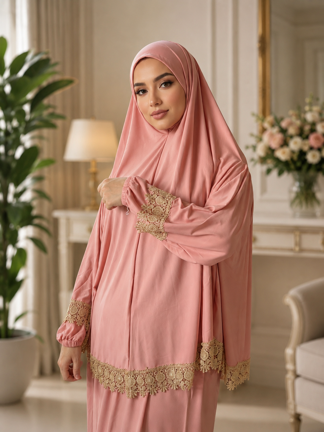 Gebetes Kleid aus Lycra  طقم صلاة ليكرا مع دانتيل