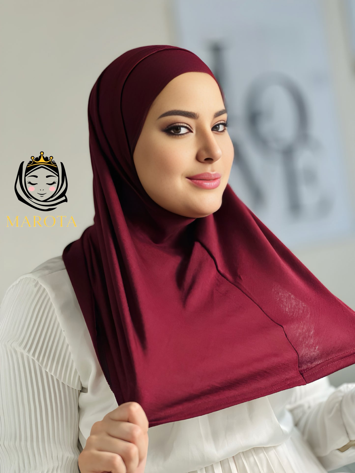 Baumwolle zwei Teile Hijab , حجاب قطعتين قطن