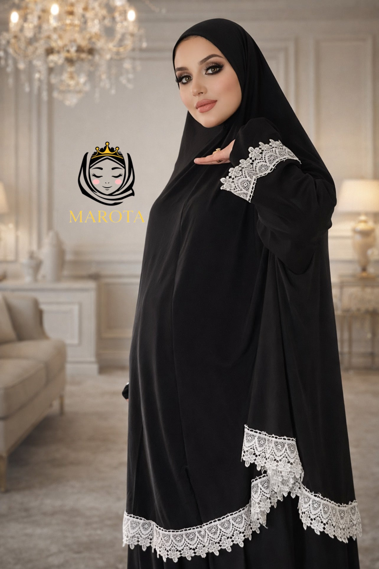 Gebetes Kleid aus Lycra طقم صلاة ليكرا مع دانتيل ذهبي