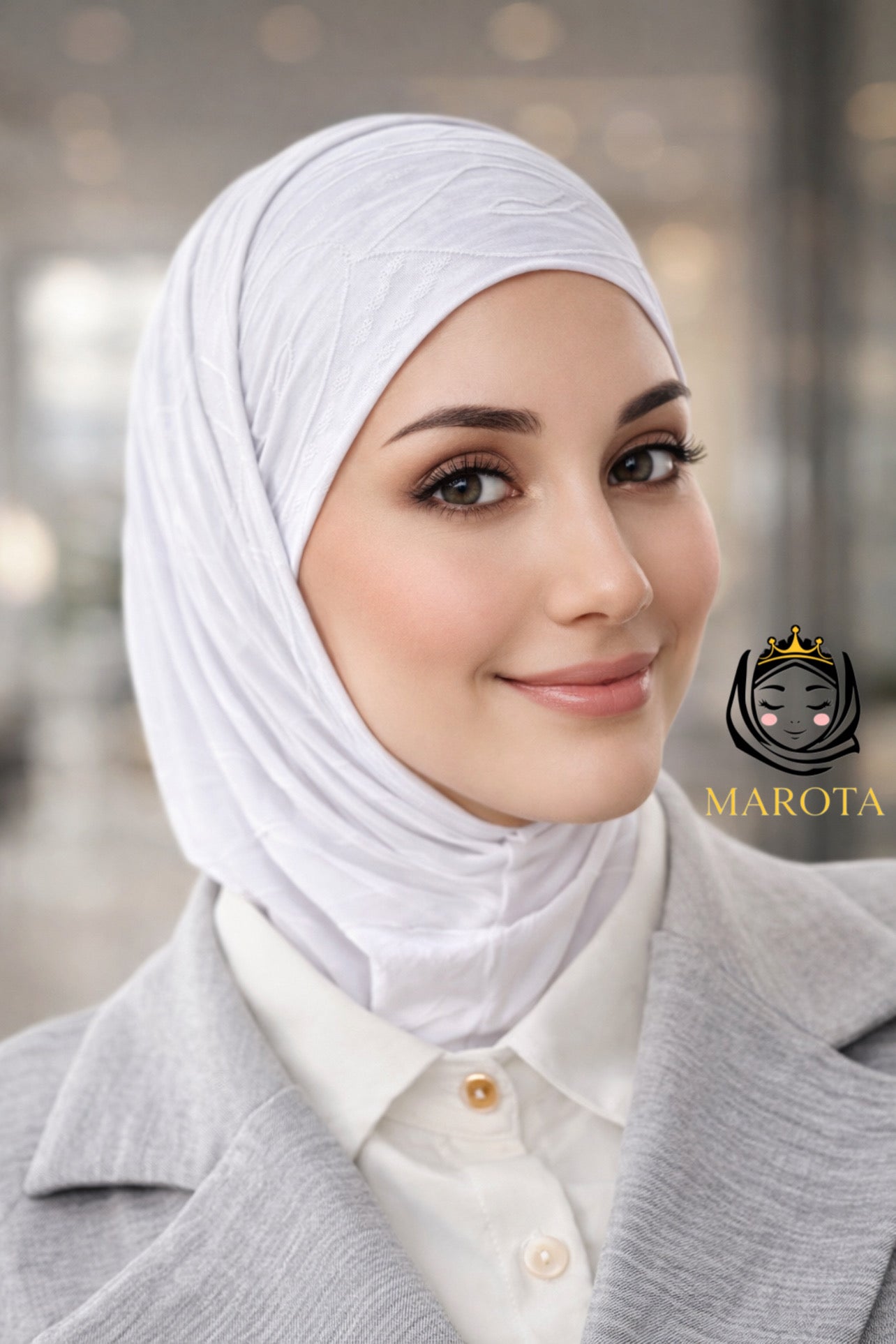 Zweiteiliger, verzierter Hijab ,حجاب قطعتين مزخرف