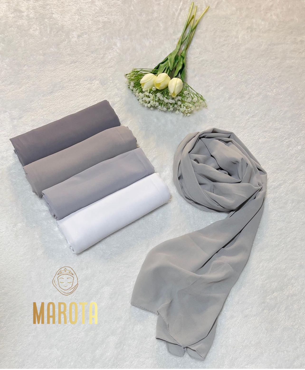 شال قماشة كريب سادة