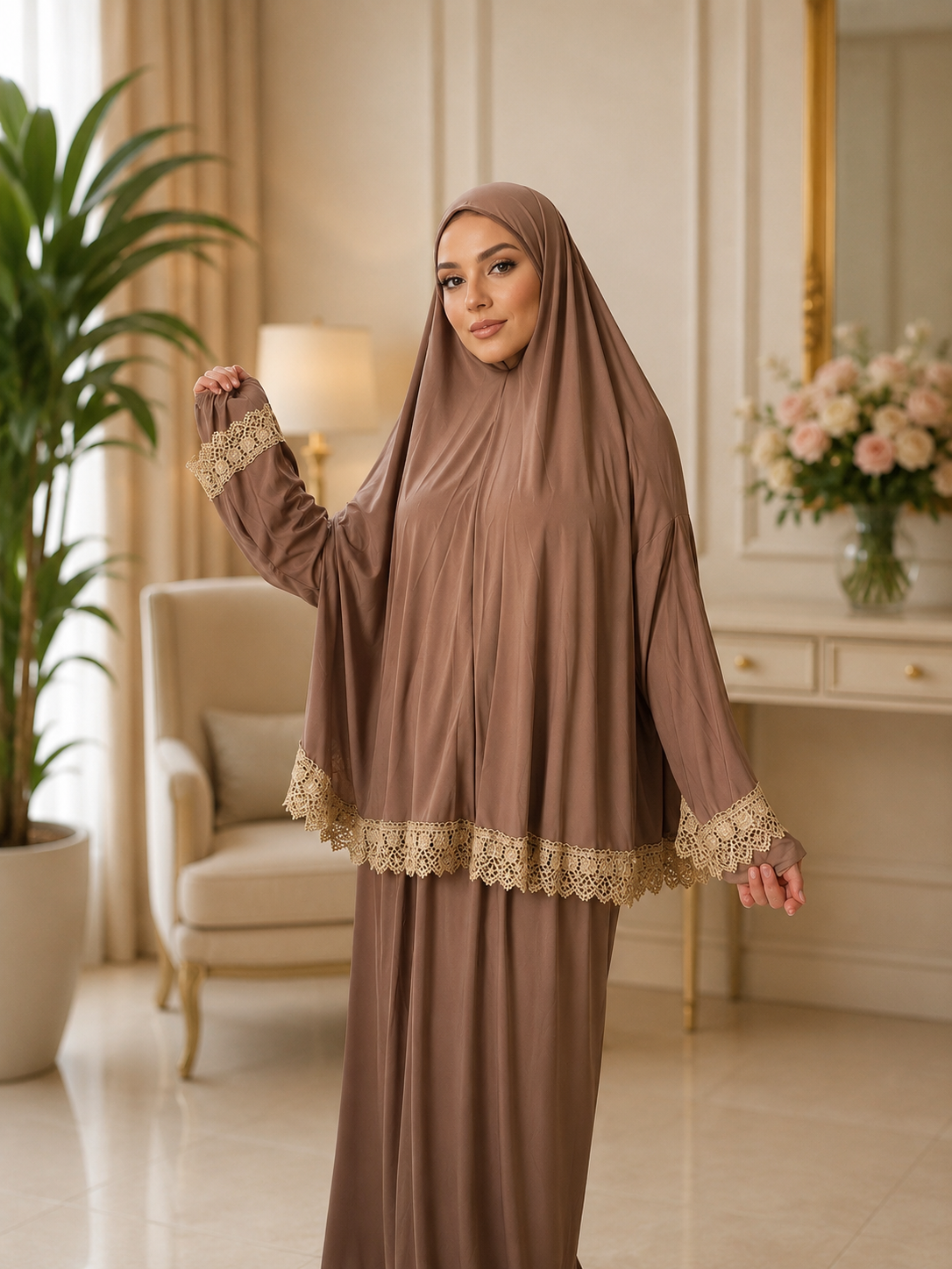 Gebetes Kleid aus Lycra  طقم صلاة ليكرا مع دانتيل