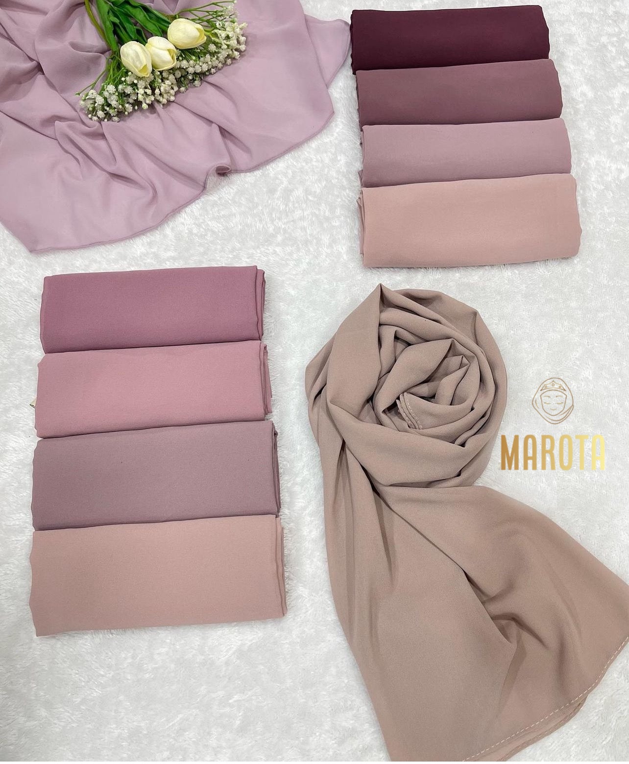 شال قماشة كريب سادة