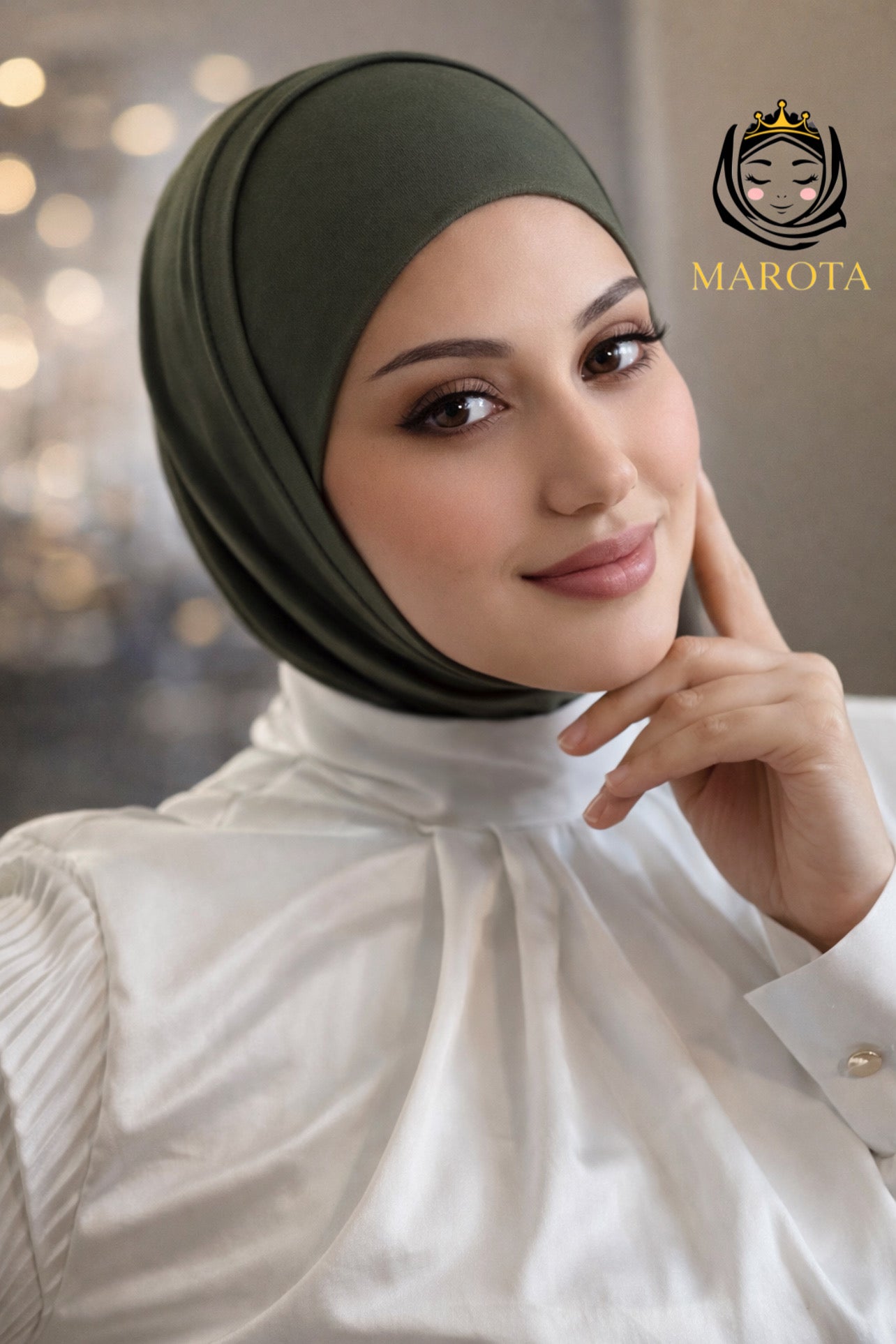 Baumwolle zwei Teile Hijab , حجاب قطعتين قطن