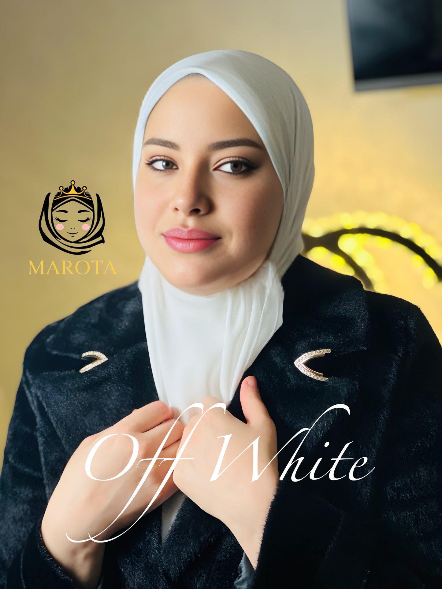 Weiße Damastener Schal الإيشارب الشامي الابيض