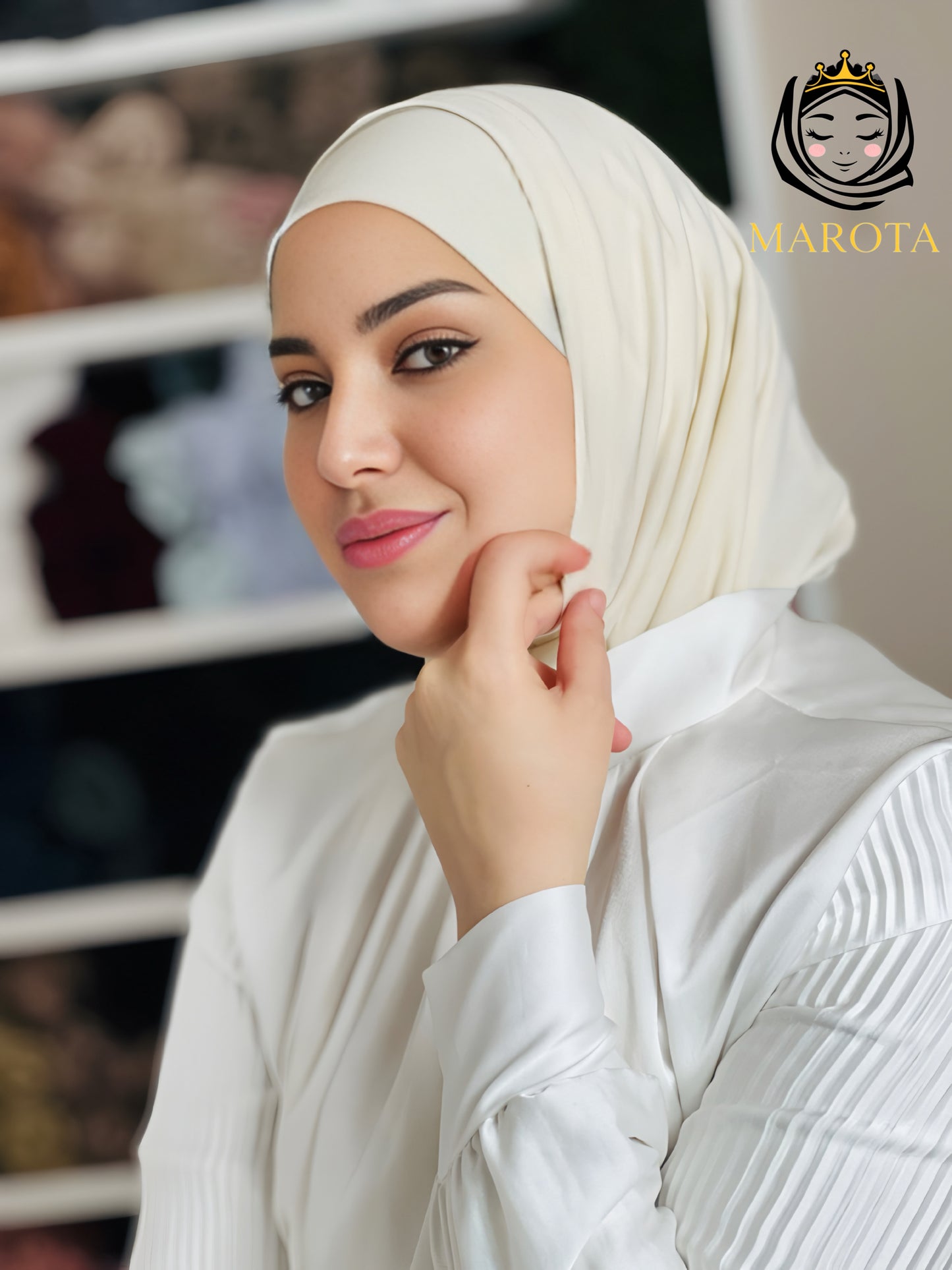 Baumwolle zwei Teile Hijab , حجاب قطعتين قطن