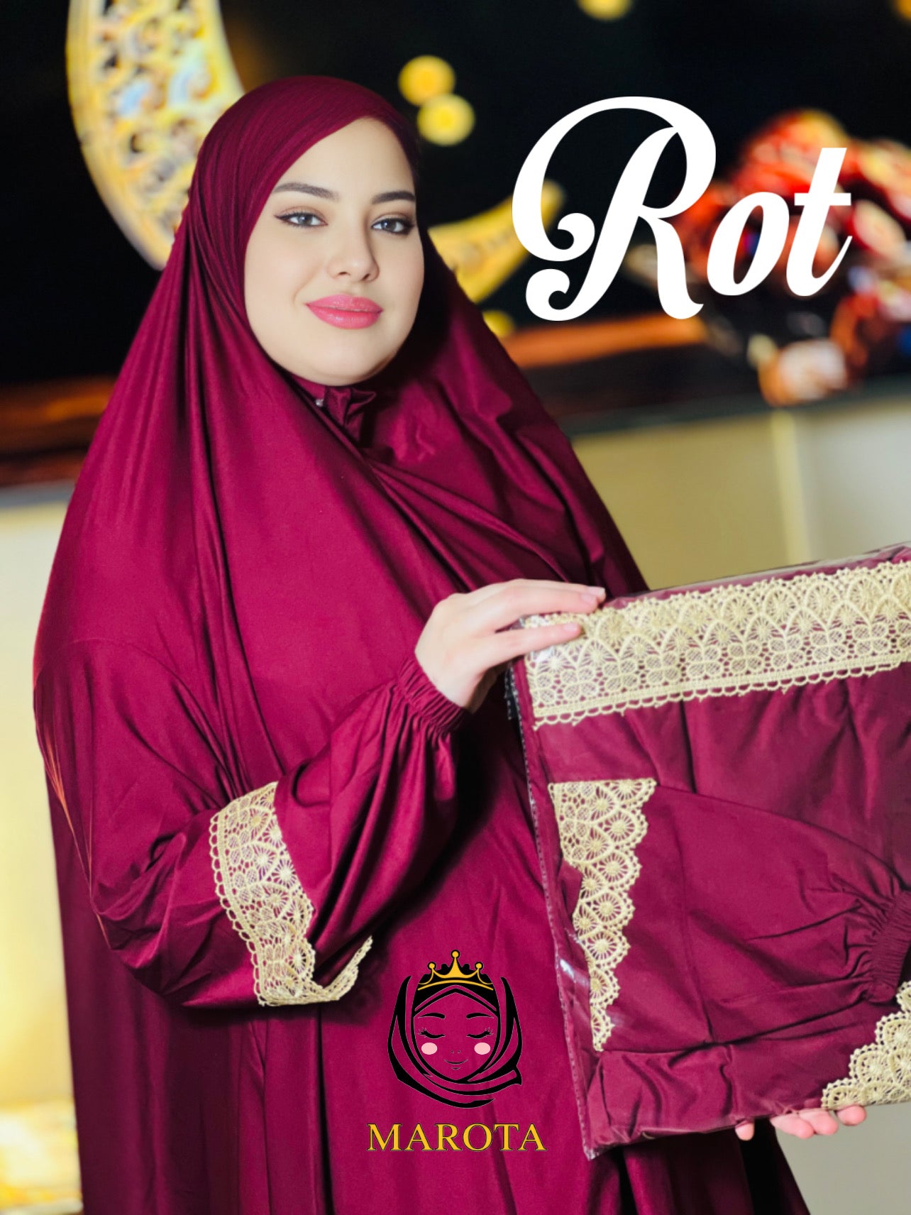 Gebetes Kleid aus Lycra طقم صلاة ليكرا مع دانتيل ذهبي