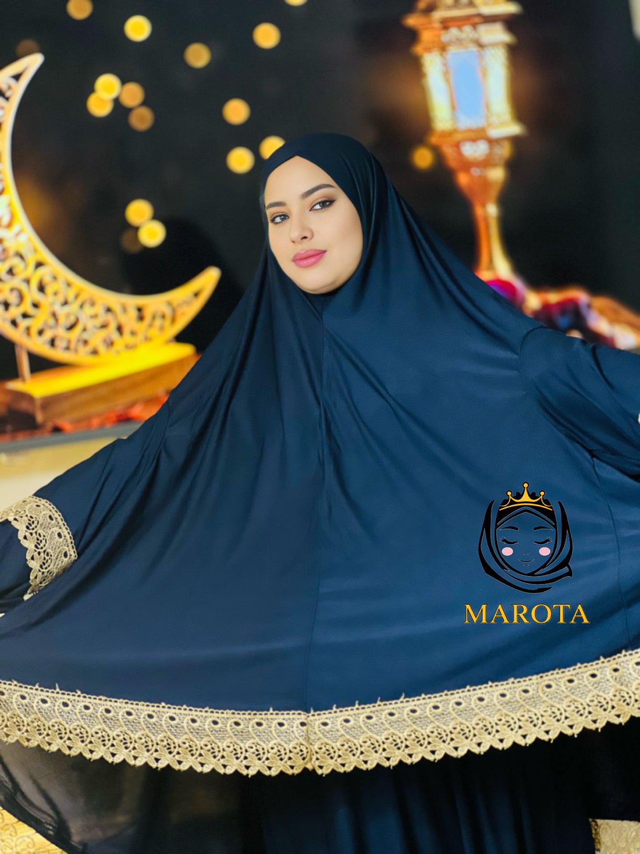 Gebetes Kleid aus Lycra طقم صلاة ليكرا مع دانتيل ذهبي