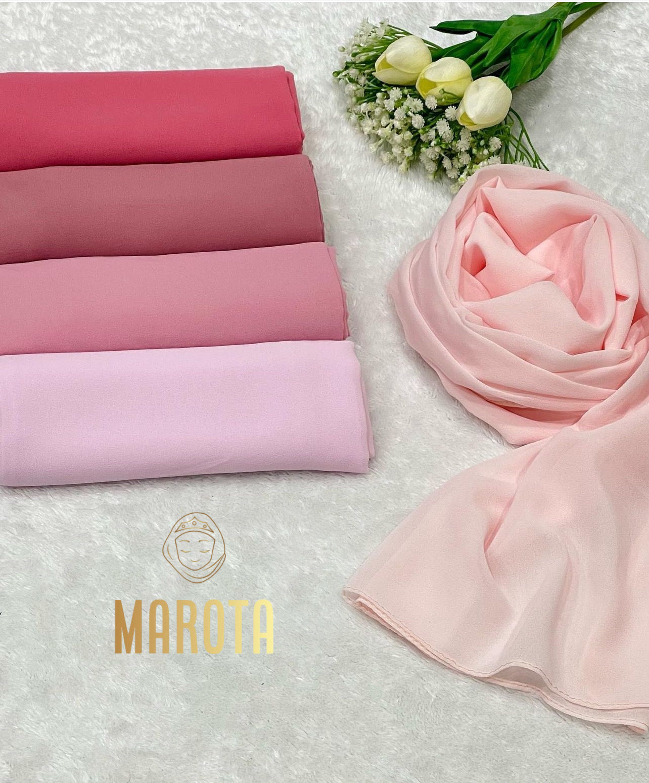 شال قماشة كريب سادة