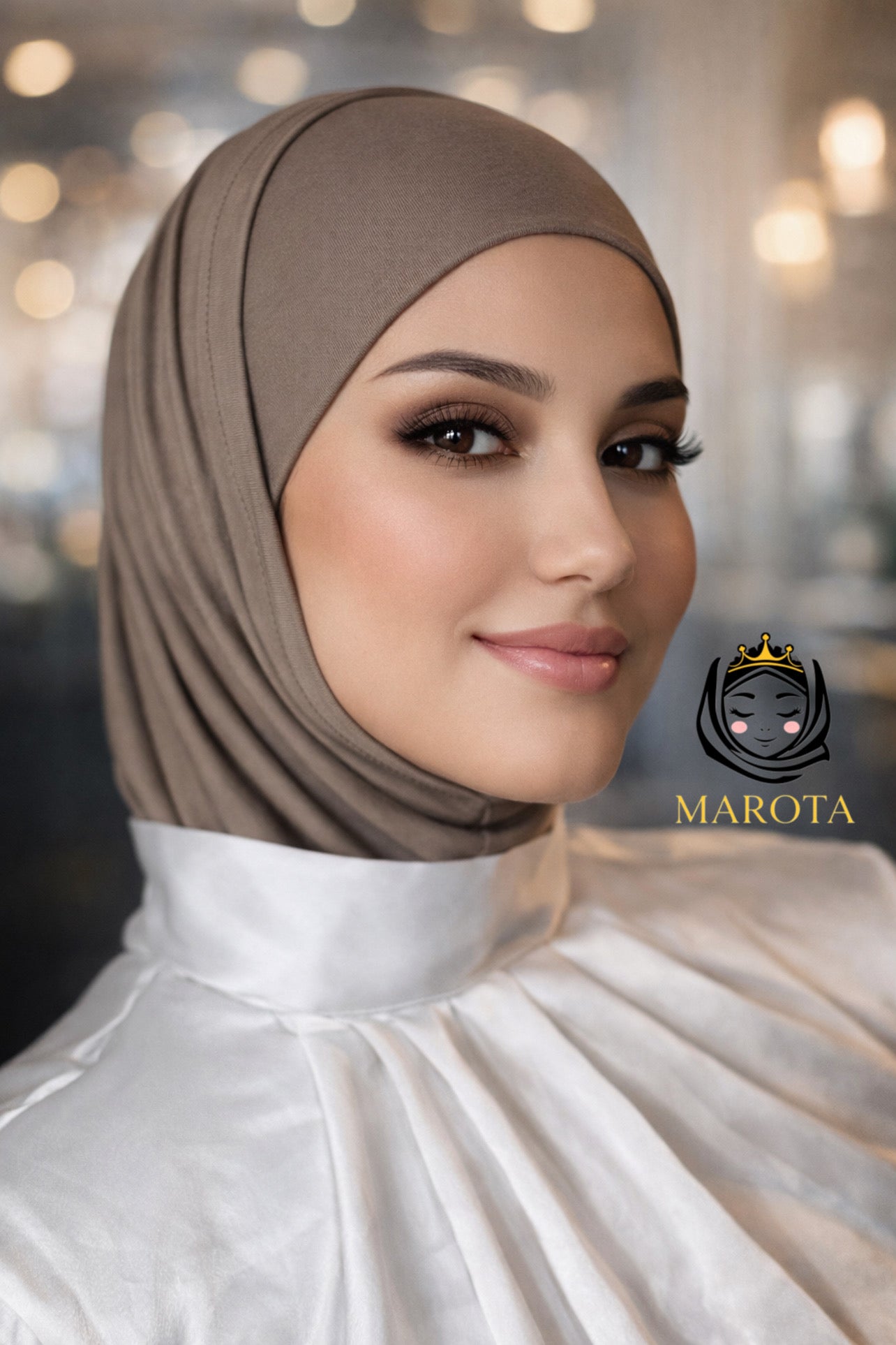 Baumwolle zwei Teile Hijab , حجاب قطعتين قطن